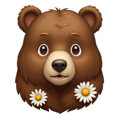 bear with daisy  sticker