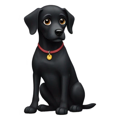 Black dog sticker