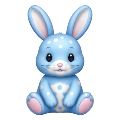 A blue bunnny with polka dots sticker