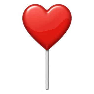 Red heart shaped lollipop sticker