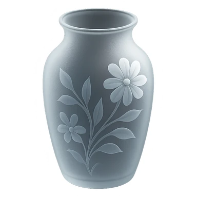 vase with floral patterns, frosted glass look, elegant and modern, matte glass style sticker