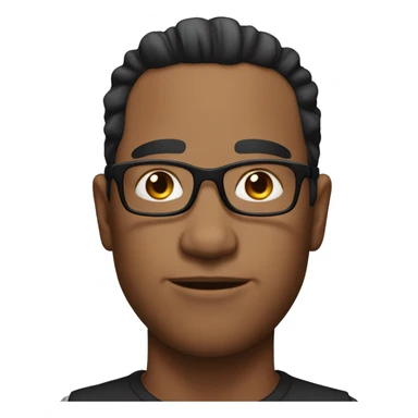 man with black taper fade hair, no FACIAL HAIR and glasses sticker