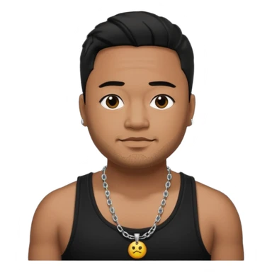 J Boog medium dark skin, black hair, black tank top with necklace sticker