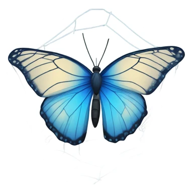 Blue butterfly in spiders nest sticker