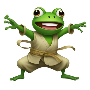 a frog doing kungfu sticker