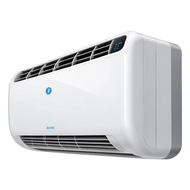modern wall mounted air conditioner with cool air flowing sticker