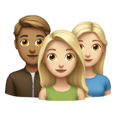 Couple with brown hair , white boy and blonde girl sticker