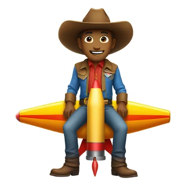 Cowboy on a rocket sticker