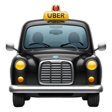 generate an ios genmoji of a black cab that says UBER sticker