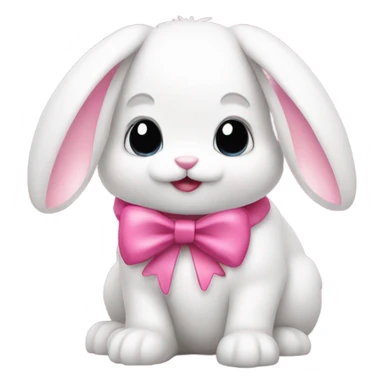 bunny with pink ribben sticker