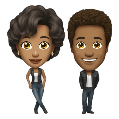Whitney Houston avec Michel Jackson sticker