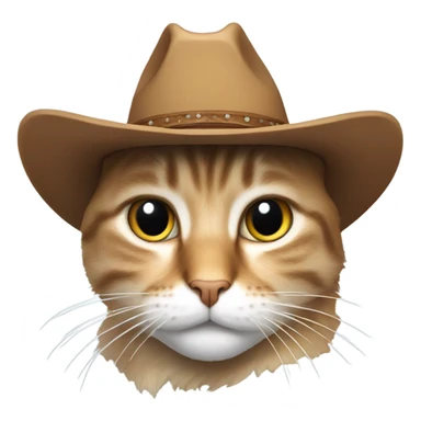 Cat with cowboy hat in the snow sticker