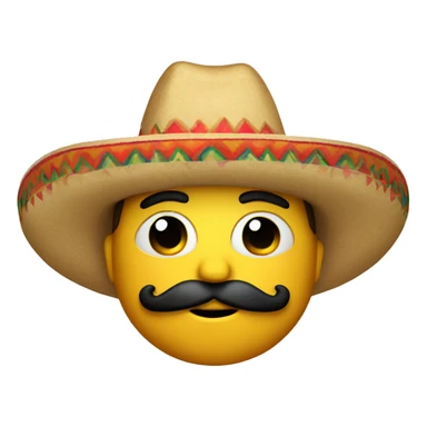 Mexican with a sombrero and mustache  sticker