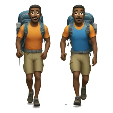 two men hiking sticker