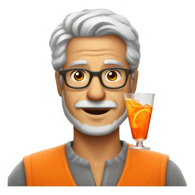 Man with grey hair Aperol Spritz sticker