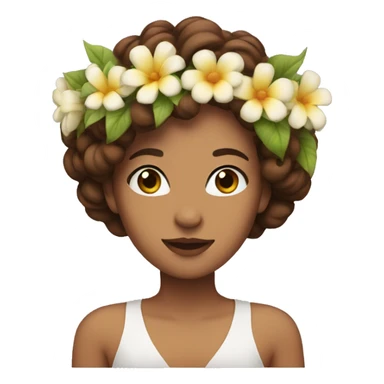 female singer with brown hair wearing a flower crown on her head sticker