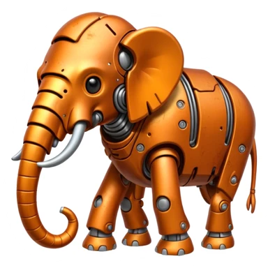 Little completely orange mammouth cyborg sticker