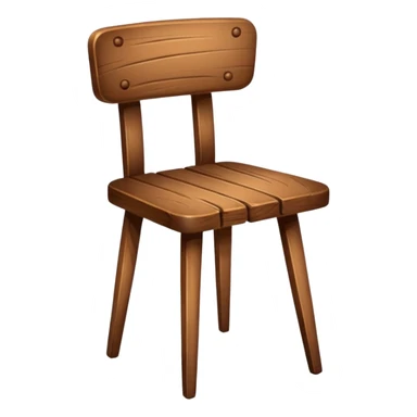 Wooden chair with on with three leg sticker