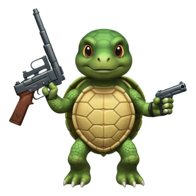Military turtle holding a gun sticker