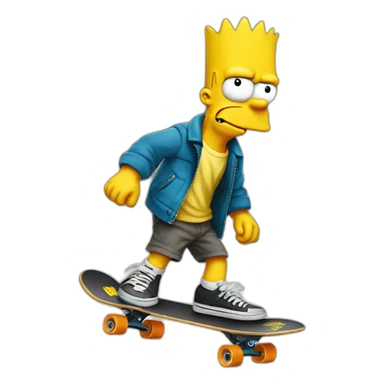Bart simpson on a skateboard sticker