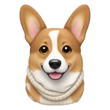 A corgi dog in a knitted sweater sticker
