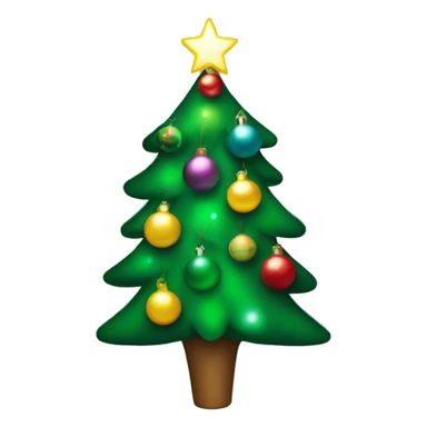 Christmas tree with ornaments and lights sticker