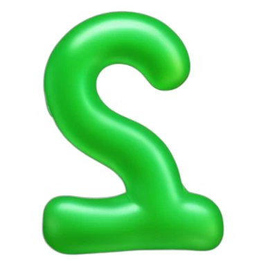 the green letter W shaped like a ballon sticker