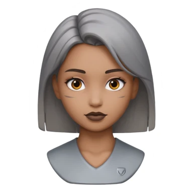 gray metal painted girl bust face included no skin color sticker