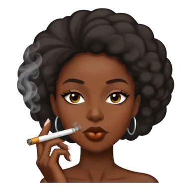 Black lady smoking sticker