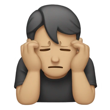 facepalm going through face sticker