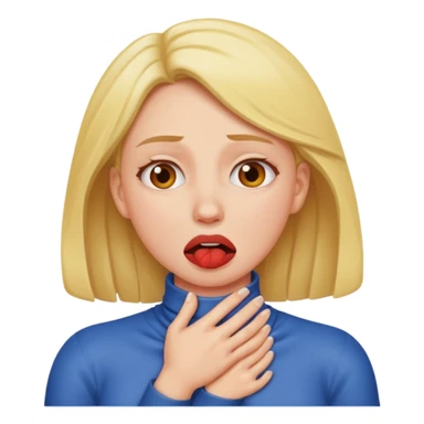 Woman choking herself sticker