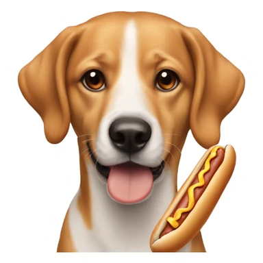 Chien avec un hot dog sticker