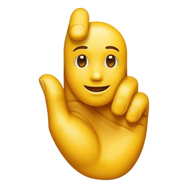 yellow emoji ios style hand making an 'L' shape with his thumb and first finger extended while the others not sticker