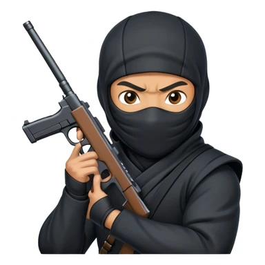 Ninja with gun sticker