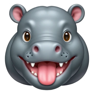 hippo with tongue sticking out sticker