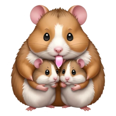 Mommy hamster with 2 baby hamsters and daddy hamster  sticker