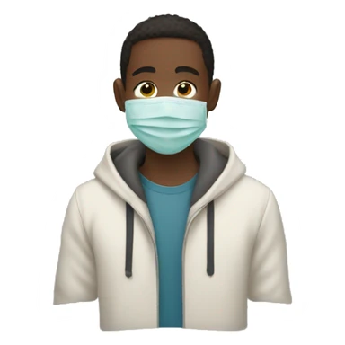 facemask with cute boy sticker