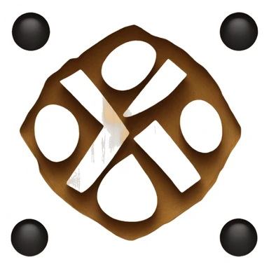 number "x2" carved on a wooden dice sticker