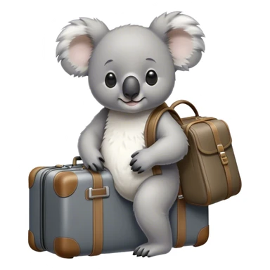 Koala with bagages at airport sticker
