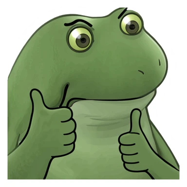 green frog giving thumbs down sticker