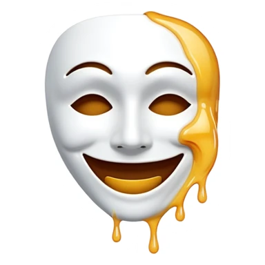 Smile mask being taken off a melting smile sticker