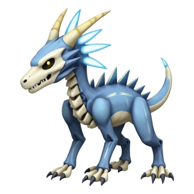 Skeletal Manectric-Marowak-Dialga-Duskul-Electrike-Fakémon-hybrid-creature (full body)  sticker