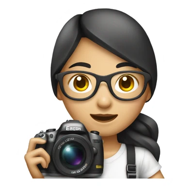Asian girl photographer sticker