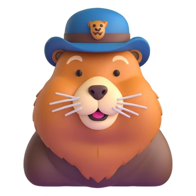 beaver with a beard sticker