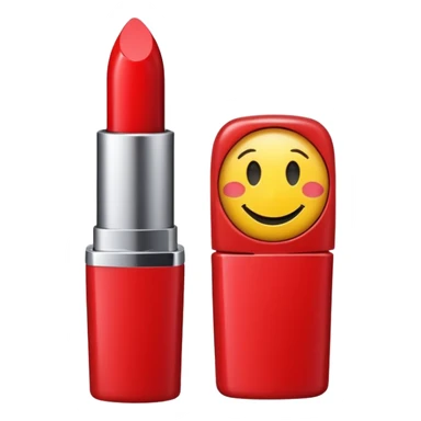 Lipstick with a smiley face sticker