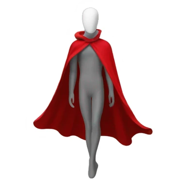 faceless mannequin flying with red a cape without hood sticker