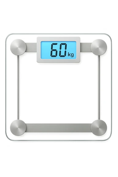 bilancia pesapersone vista dall'alto che pesa 60 kg sticker