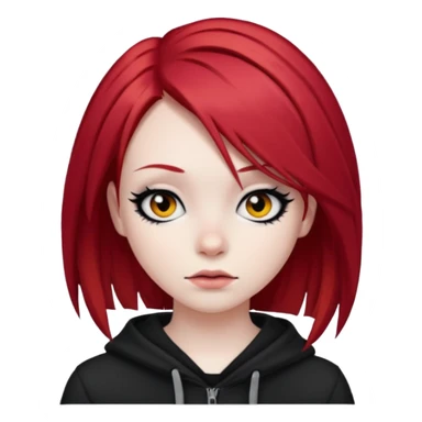 emo girl with red hair sticker