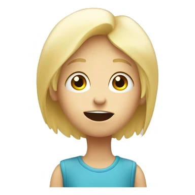 talking blond child with speech bubble near sticker