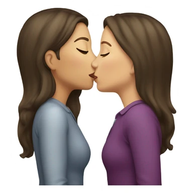 two  brunette caucasians kissing  sticker